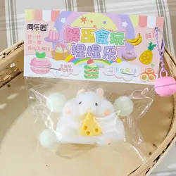 Adorable Silicone Hamster Squeeze Decompression Toy - Fun Fidget Sensory Gift (White)