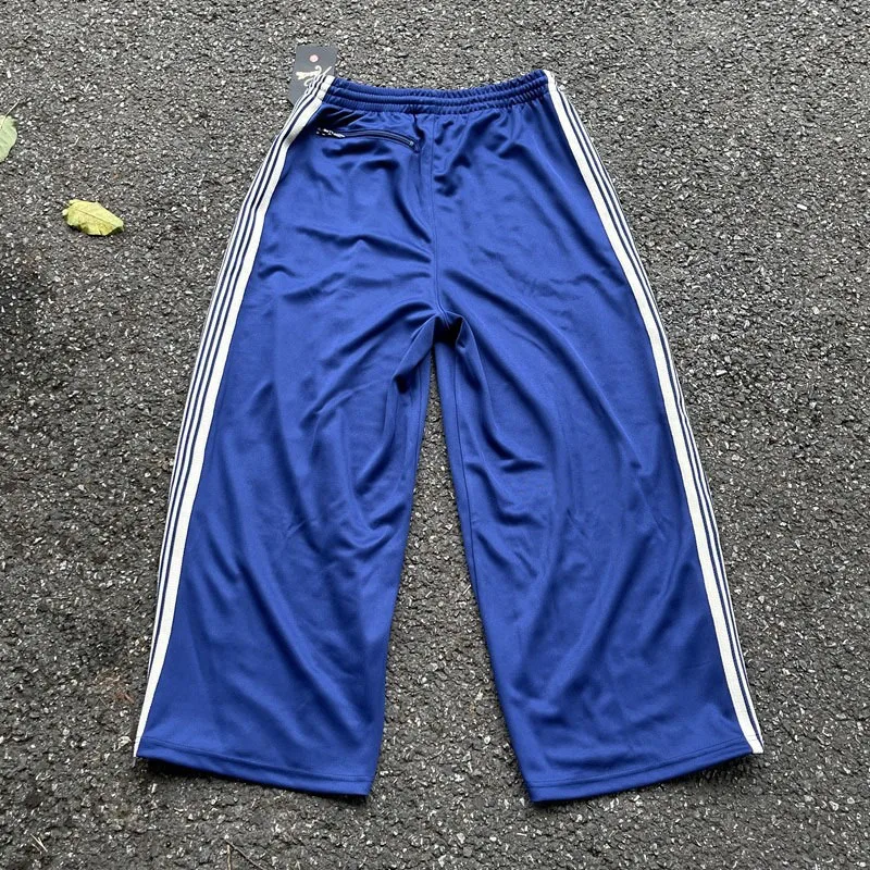 Casual Pants Oversize Wide Leg Striped Sweatpants Men Women Butterfly Embroidery Jogger Drawstring