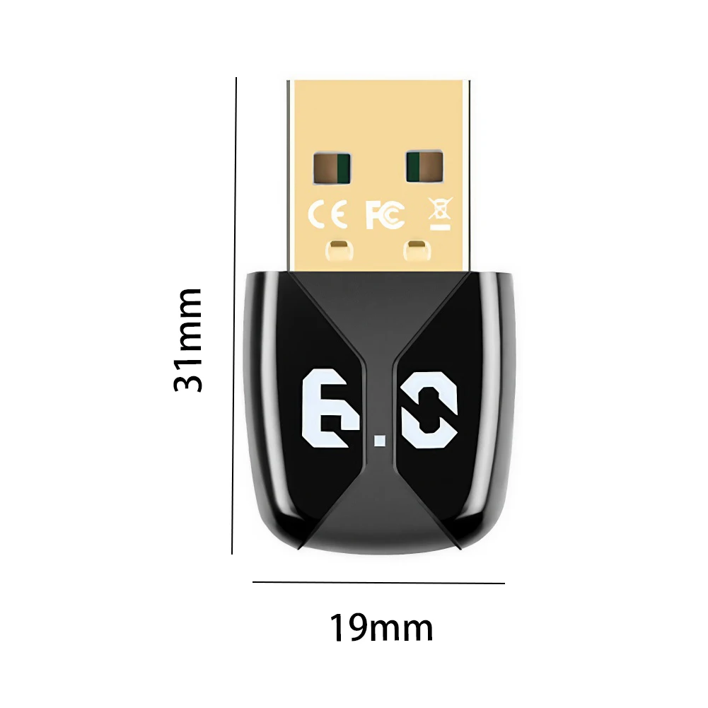BT 6.0 어댑터 USB BT 6.0 동글 플러그 앤 플레이 무선 동글 (BT 키보드/마우스/헤드폰/스피커용)
