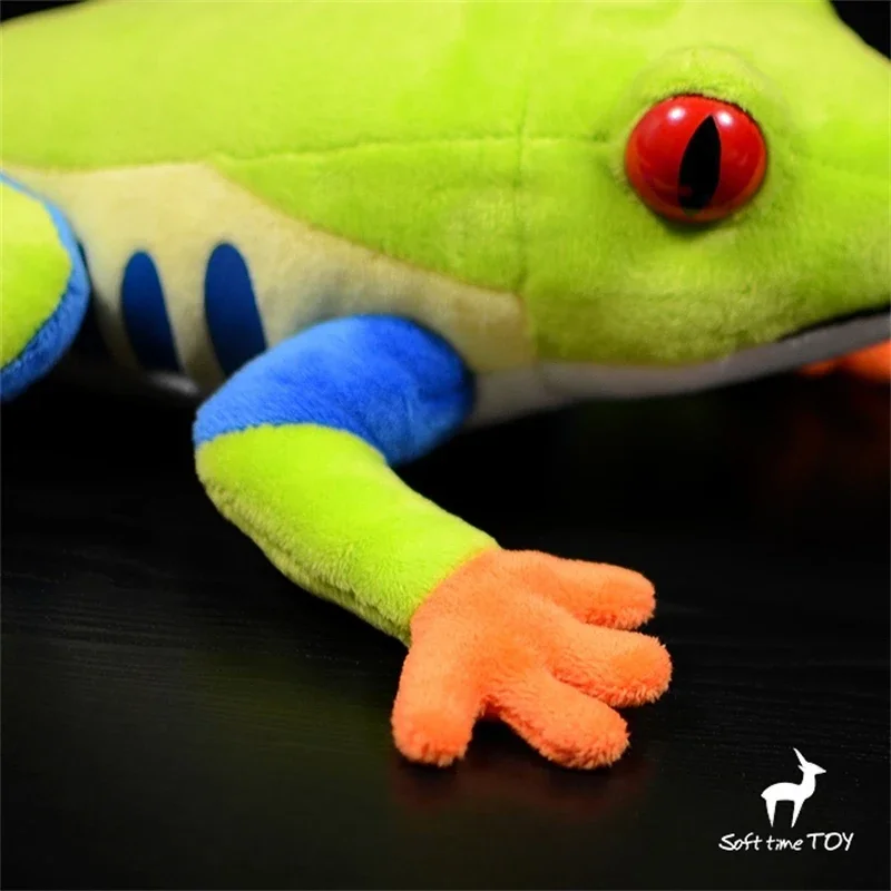 Red Eye Tree Frog High Fidelity Cute Plushie Poison Dart Frog Plush Toys Lifelike Animals Simulation Stuffed Doll Kawai Toy Gift 4