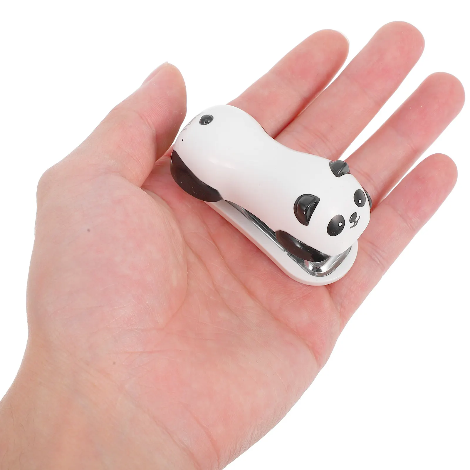 팬더 미니 데스크 스테이플러 휴대용 핸드헬드 사무실 학교 플라스틱 금속 경량 데스크탑 문구 미니 스테이플러