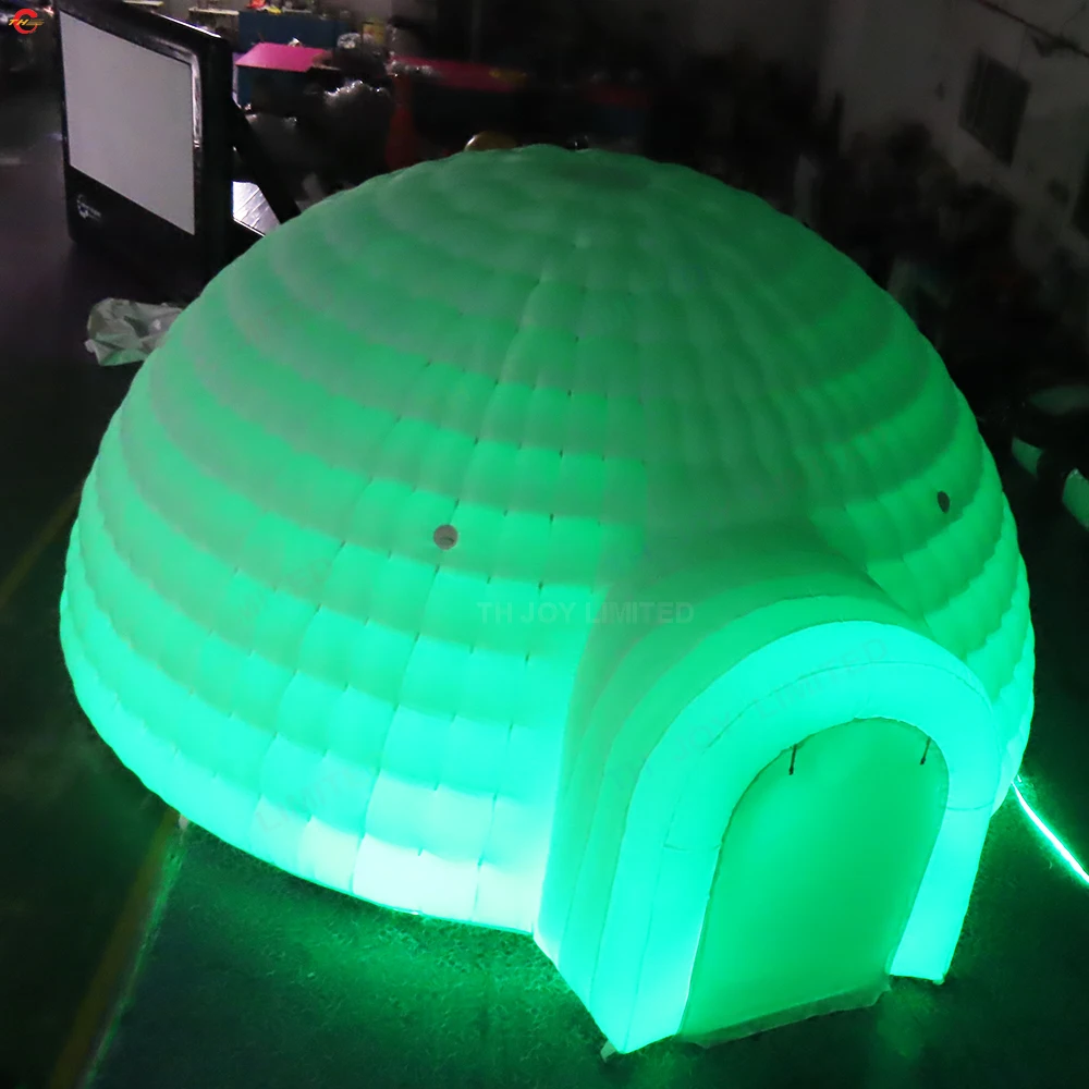 Spedizione Gratuita! Tenda A Cupola Gonfiabile Bianca Da 6M Di Diametro Con Luce A Led Colorata Blow Up Igloo Dome Camping Party Event Bubble Tent