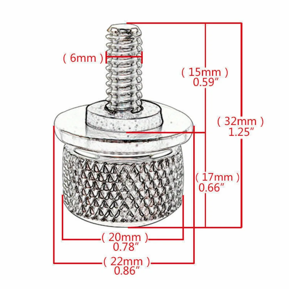 Motorcycle Seat Bolt Tab Screw For Harley Touring Road King Street Glide Softail Dyna Sportster XL Street Bob 96-19 Black/Chrome