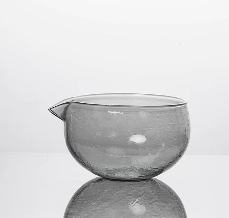 Elegant 500ml Japanese Style Hammered Glass Matcha Tea Set with Spout