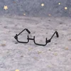 Mini glasses half frame 6cm 4cm bjd doll handle clay bottom frame doll rose gold black silver 4.7cm 2