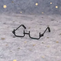 Mini glasses half frame 6cm 4cm bjd doll handle clay bottom frame doll rose gold black silver 4.7cm 2