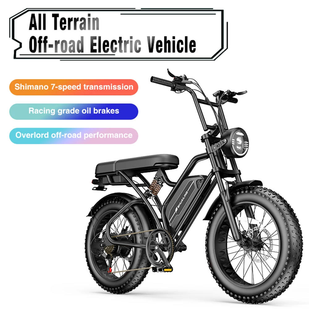 500W Electric Bicycle 48V 30AH Adult Mountain Ebike 20 Inch Men's Road Hydraulic Oil Brake Dual Shock Absorber with Battery