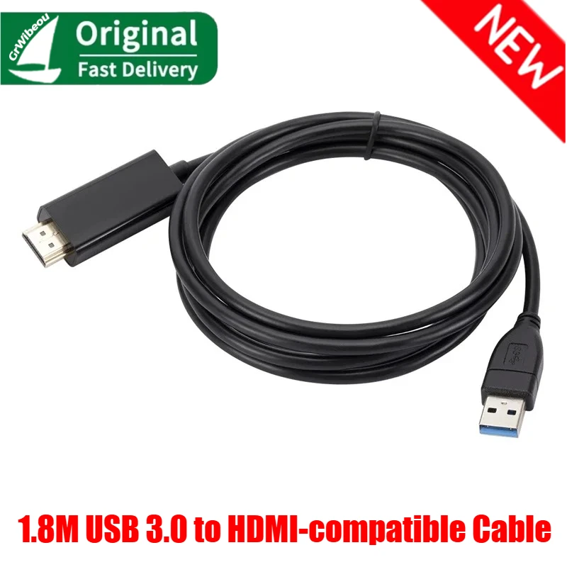 Premium USB 3.0 to HDMI-Compatible Converter Cable - 1080P Video Adapter for Laptops and Projectors