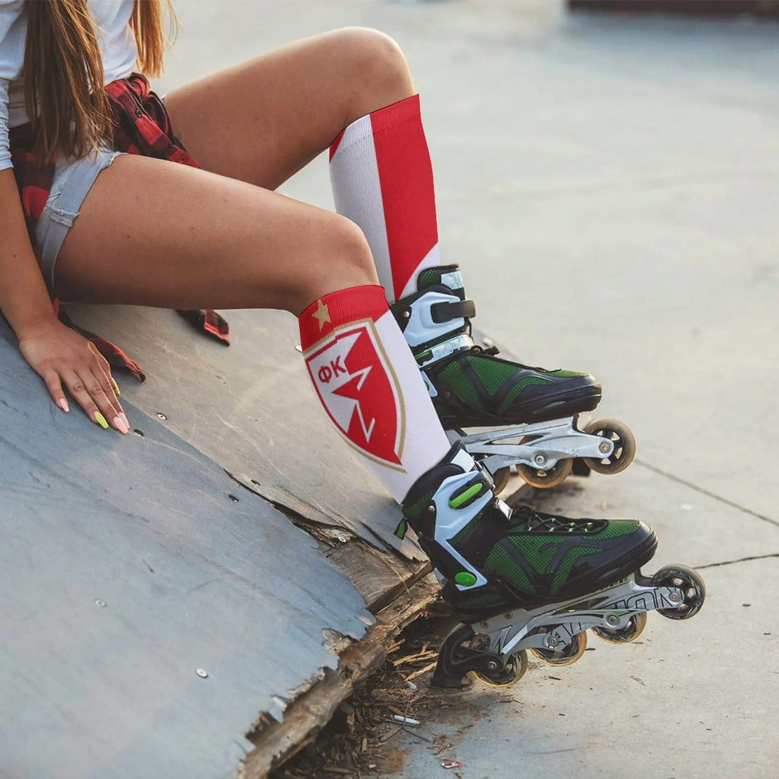 Moja Crvena Zvezda Beograd Serbian Love Delije Socks sheer socks men hiphop