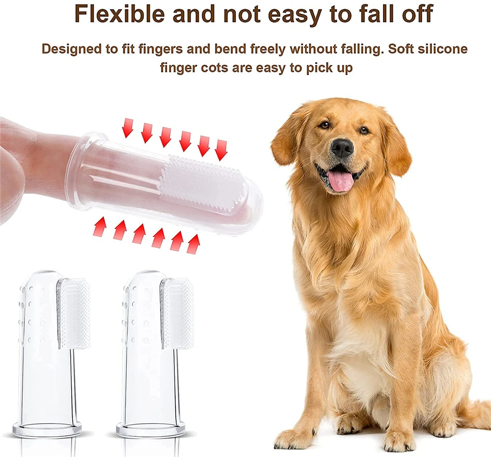 Title 5, Extra Soft Pet Finger Toothbrush For Dogs Cats ...