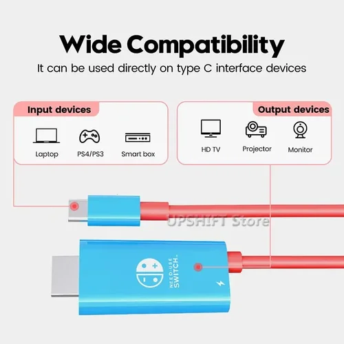 스위치 도크 USB 타입 C to 4K HDMI 변환 어댑터 PD 100W 케이블 TV 도킹 모드 닌텐도 스위치 OLED, 스팀 데크 모바일 2