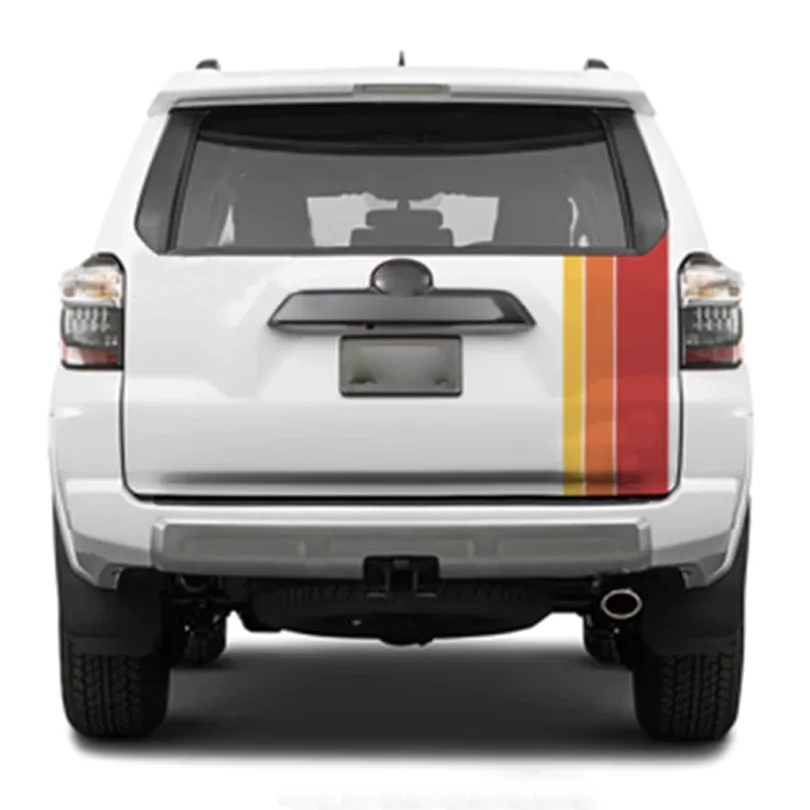 

Vintage Retro Tri-Color Sunset Stripe Rear Tailgate Sticker Graphics Decal Stickers Vinyl Wrap Kit For Toyota 4Runner