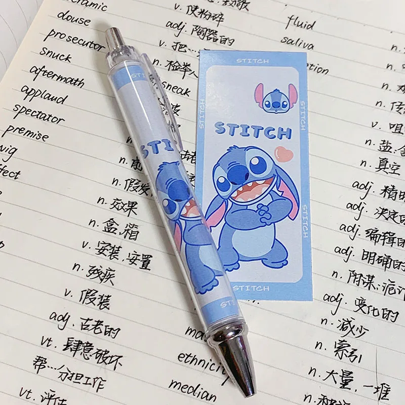 wopin 6 Pièces Stitch Gel Cute Gel Pen Stylo 0,5 mm,ZHULIA Stylo Gel Noir  Stylo,Conviennent pour une utilisation dans les bureaux et les écoles  Cadeau