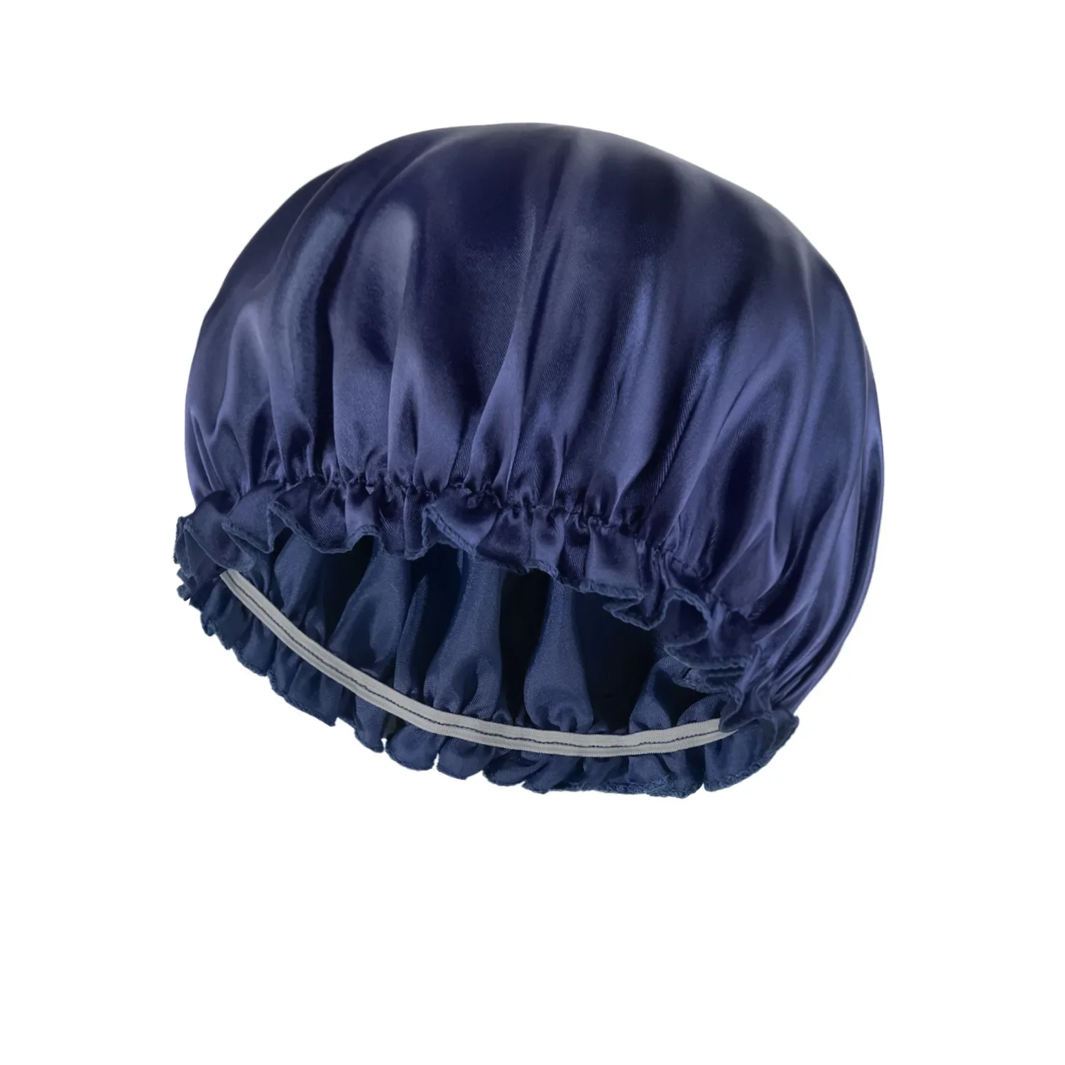 Elastic Band Hair Care Bonnets for Women Solid Color Satin Sleeping Night Caps Femme Hair Cover Beanies Shower Hats Accessories 5