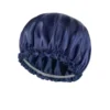 Elastic Band Hair Care Bonnets for Women Solid Color Satin Sleeping Night Caps Femme Hair Cover Beanies Shower Hats Accessories 5
