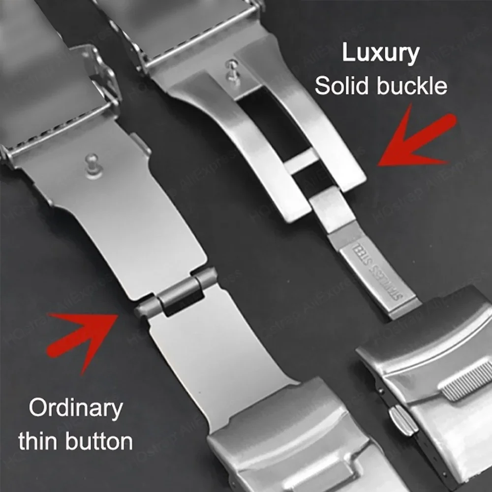 Premium Stainless Steel Watch Strap - Luxury Solid Band