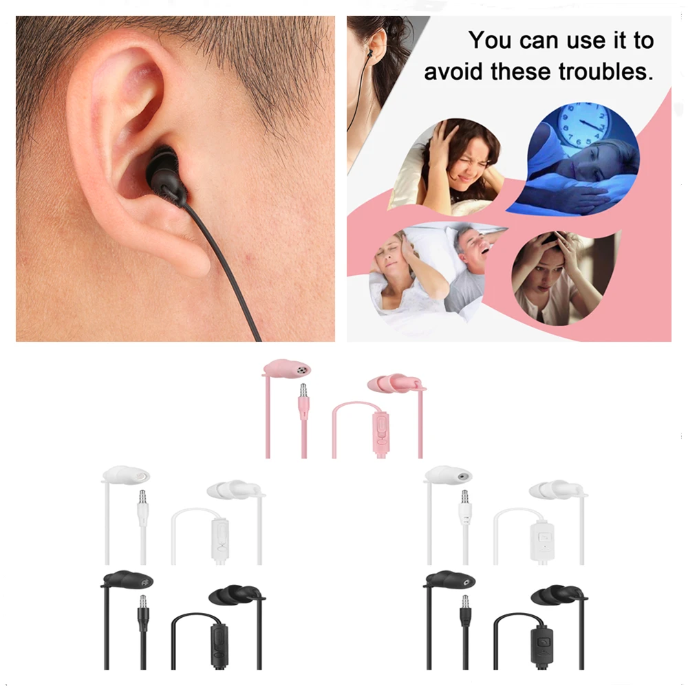 Description Picture 2 of itemWired In-Ear Headphones With Volume Control Sleeping Headphones Noise Canceling Headphones for Samsung Huawei and Iconic Brand