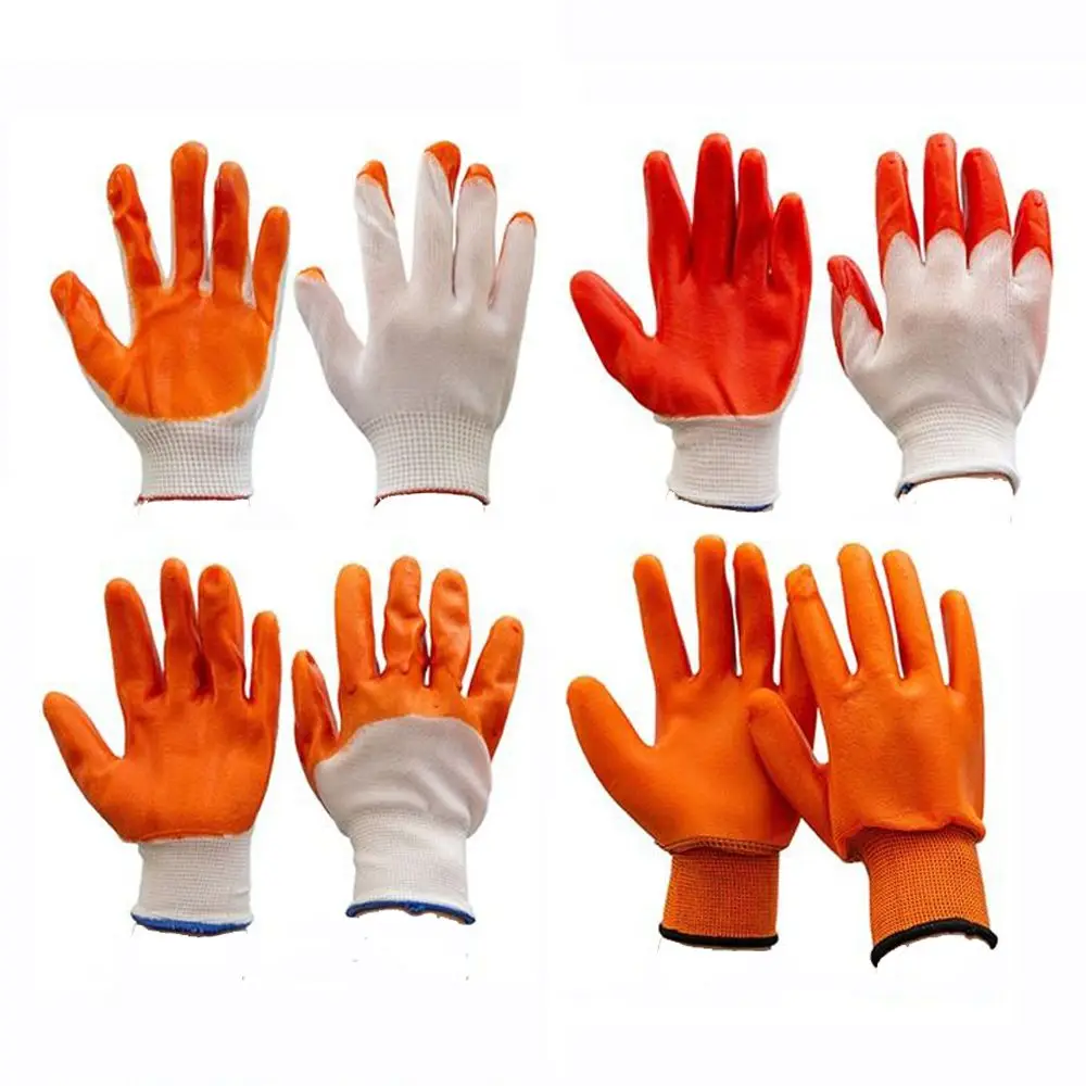 

Nitrile Coated Working Glove Wear Resistant Thickening 13 Needles Dipped Gloves Orange Anti Cutting Gloves Safety Supplies