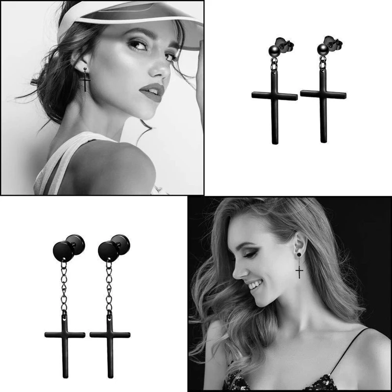 

European and American Hip-hop Jewelry Barbell Zircon Ear Buckle Ear Clip