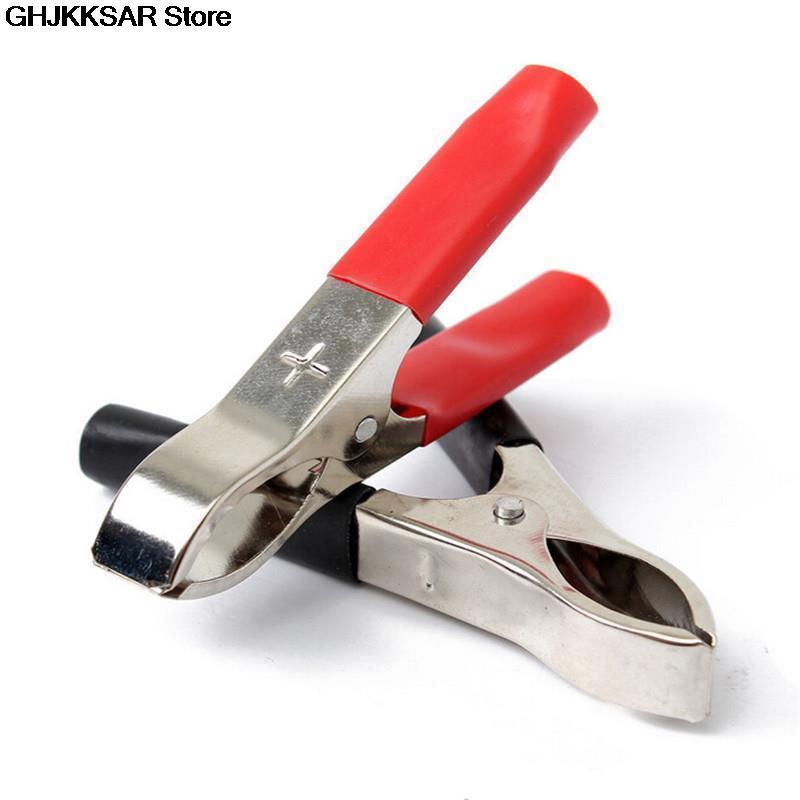 Hot Sale 2pcs  30A Insulated Crocodile Clips 75mm Low Voltage Wire Lead Test Alligator Clamps