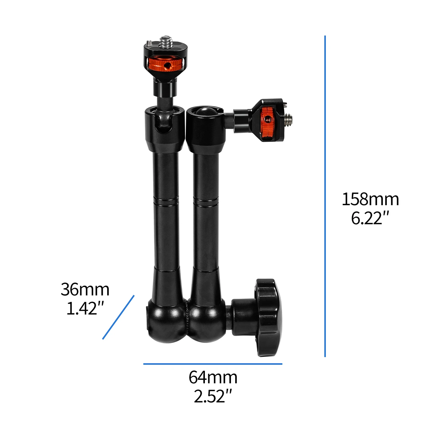 7/11 Zoll verstellbarer magischer Arm 15 mm ~ 35 mm Rohrschelle Lenker-Clip-Halterung für Gopro OSMO 360 Insta360 Ständer Monitor-Lichthalter – Detail 5