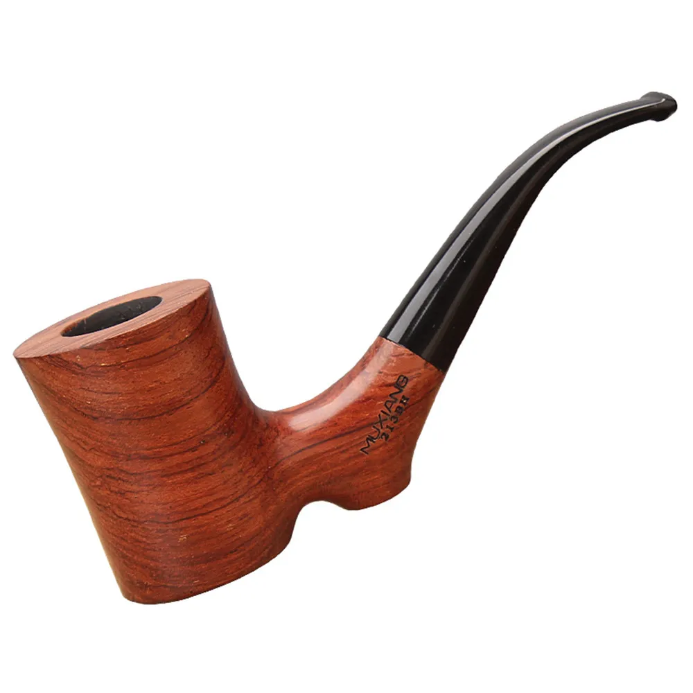 JIBILL sandalwood pipe with clean kit sandalwood pipe gift curved handle 9mm channel solid wood bowl acrylic handle smoking accessories tobacco pipe tobacco smoking accessories herb smoking pipe smoking pipe