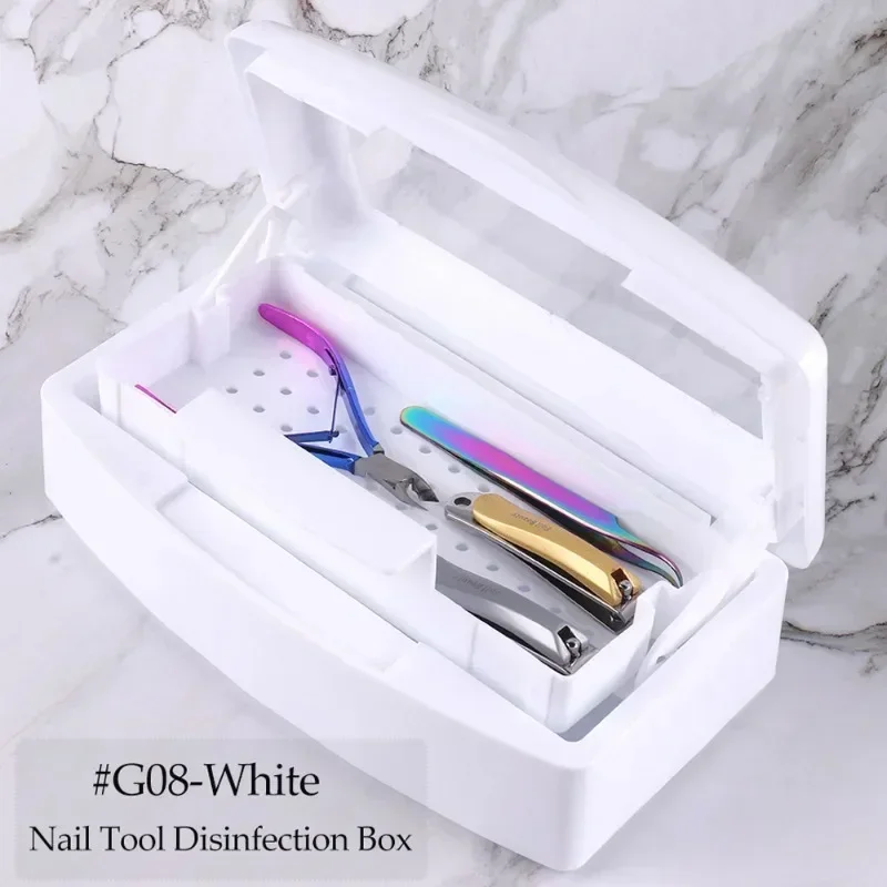 Nail Sterilizer Tray Disinfection Box Sterilizing Clean Nail Art Salon Manicure Implement Sanitize Tool Equipment Cleaner Tools