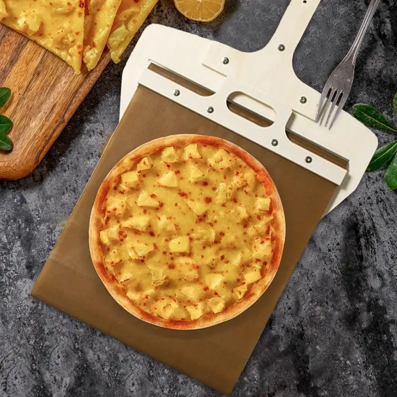 Pizza peel sliding pizza peel wooden large 35Cm/14Inch sliding non-stick backing accessories