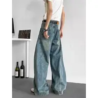 Jean Baggy à jambes larges pour hommes, Streetwear unisexe, pantalon de danse Hip Hop, coupe ample, surdimensionné, survêtement urbain, vêtements de danse de rue 3