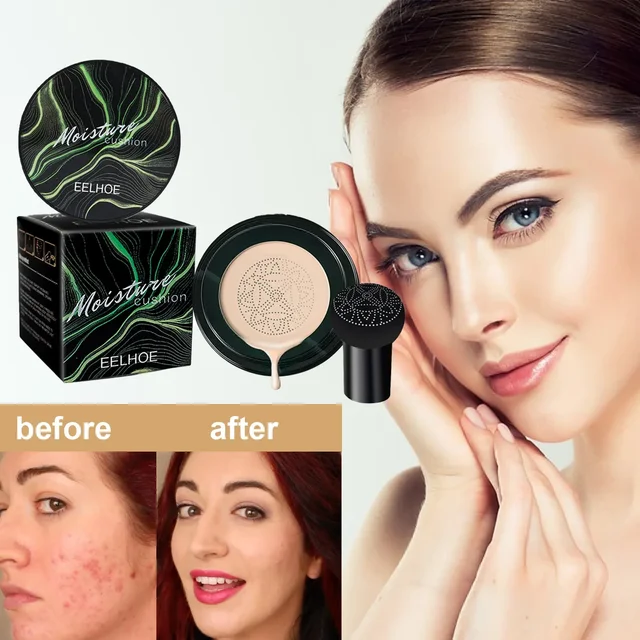 Fondotinta magico Testa a fungo Cuscino d'aria CC Cream Correttore viso Fondotinta idratante impermeabile Base Cosmetici per il trucco 2
