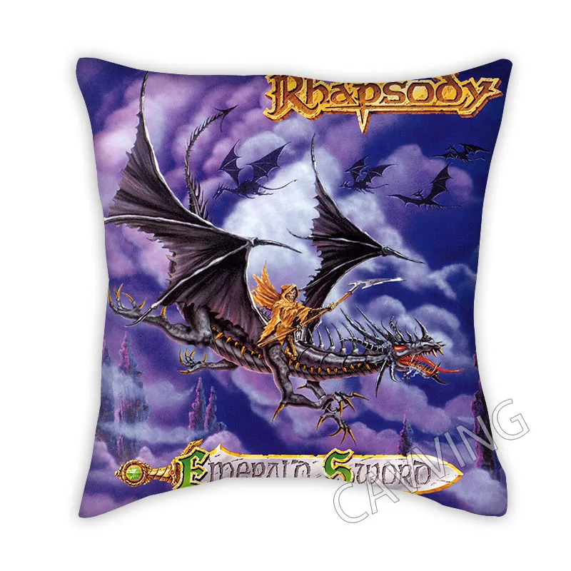 

Декоративная наволочка Rhapsody of Fire Band из полиэстера с 3D рисунком, квадратная Наволочка на молнии, украшение для дома H2