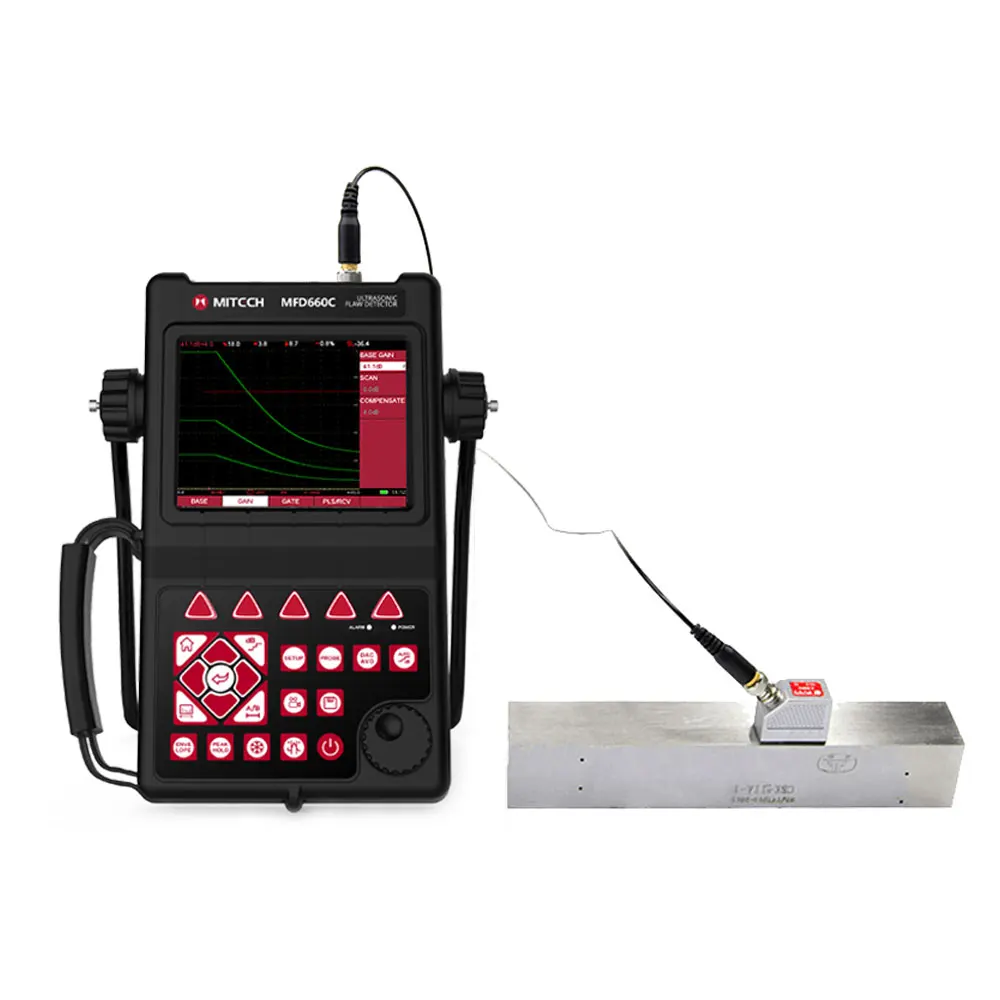 MFD660C Portable High-precision Ultrasonic Flaw Detector intelligent digital NDT Equipment range 0 ~9999 mm
