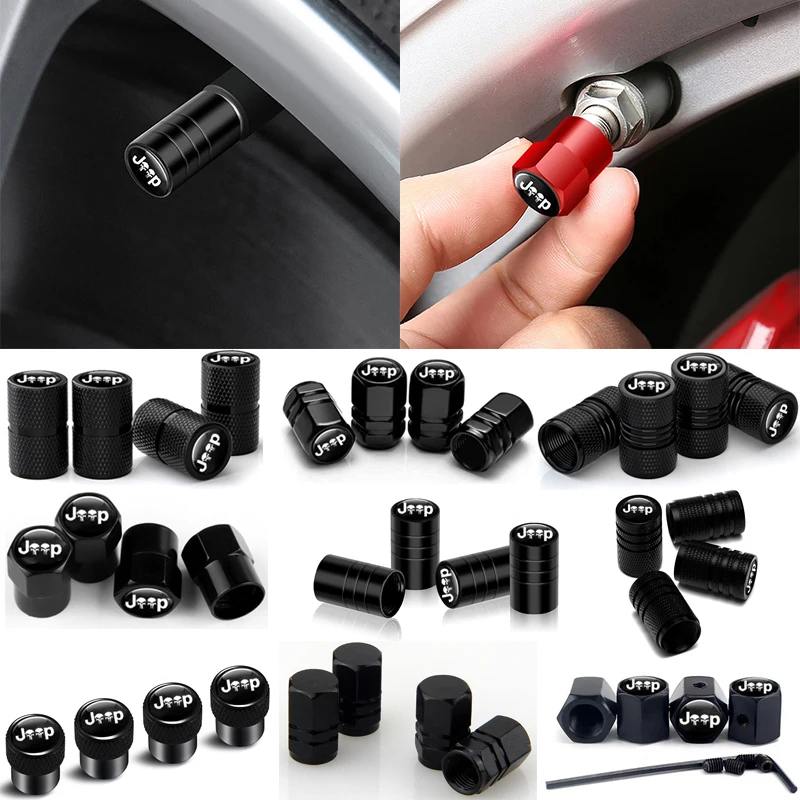 

For Jeep Renegade Compass Wrangler Patriot Grand Cherokee Rubicon Car Wheel Tire Valve Caps Tyre Stem Covers Airdust Waterproof
