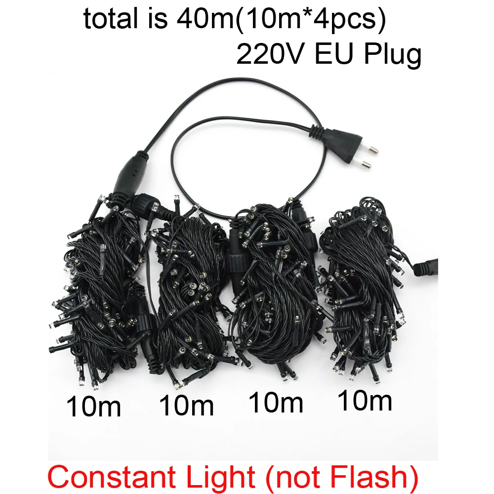 LED decorative fairy string lights for Christmas decoration, outdoor garden lighting, house, courtyard decoration