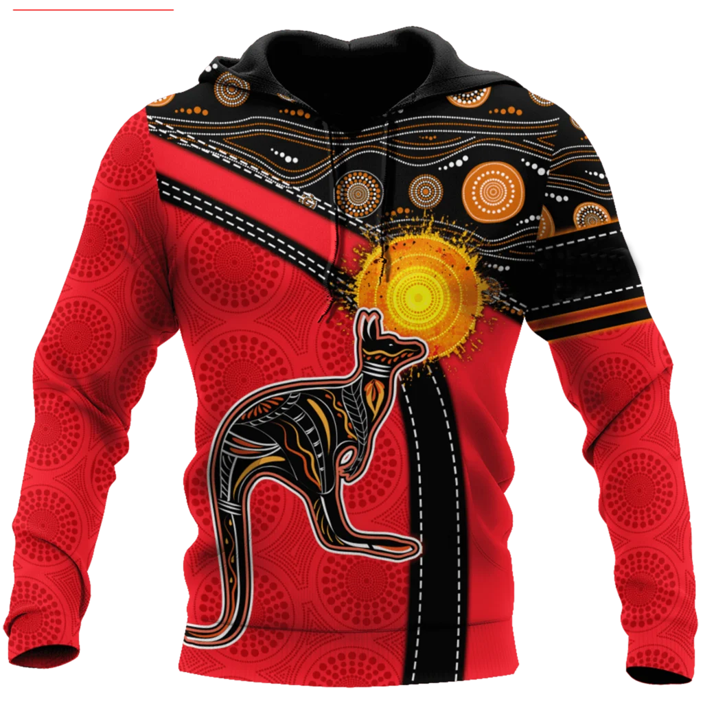 

Мужская толстовка с капюшоном, черная Повседневная Толстовка с длинным рукавом и 3D-принтом австралийского флага, кенгуру, осень 2023