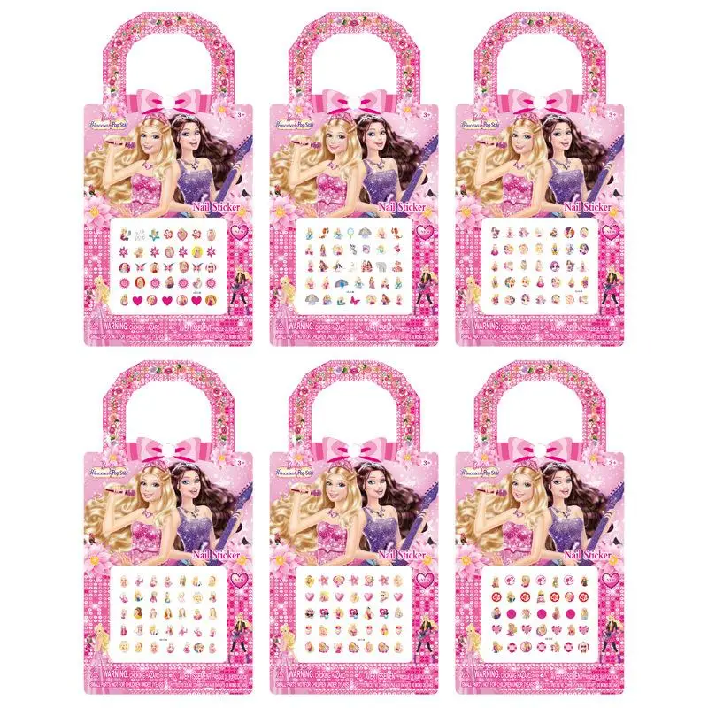 Kawaii Barbie Doll Anime Nail Stickers Princess Hand Account Album Decorazione Materiale Cartoon Cute Diy Bambini Ragazze Regalo