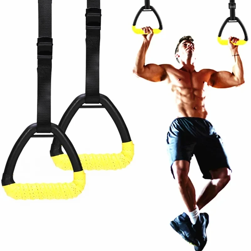 Gymnastic Rings Pull up Handle Rings with Adjustable Straps for Chlidren Adult Home Workouts Strength Training Fitness Equipment_voghion.com
