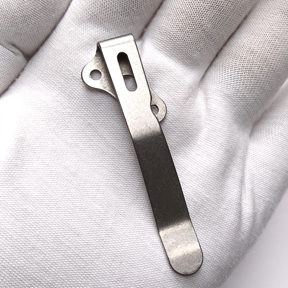 1piece Titanium Alloy Back Clip Folding Knife Pocket Back Clamps For Demk AD20/20.5 Folding Knife DIY Parts Accessories