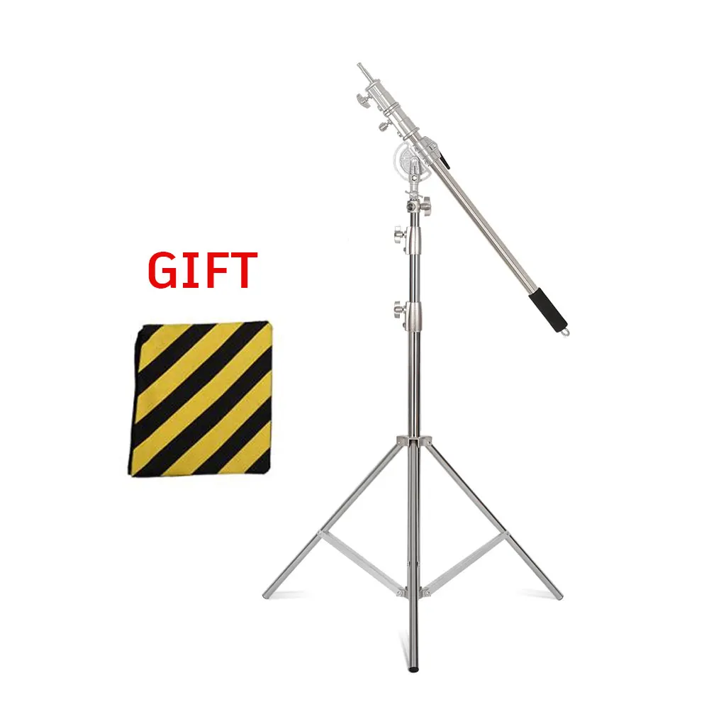 Light Stand com Kit de Braço Cruzado Bolsa de Peso Acessórios para Estúdio de Foto Extensão Telescópica Rod 2.49m 2.9m Aço Inoxidável sh - Image 6