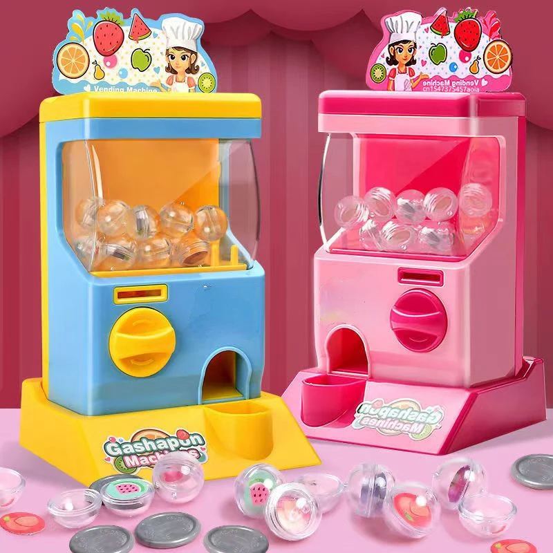 

Kids Simulation Self-service Vending Machine Gashapon Machine Coin-operated Candy Game Early Education Learning Toys Xmas Gifts