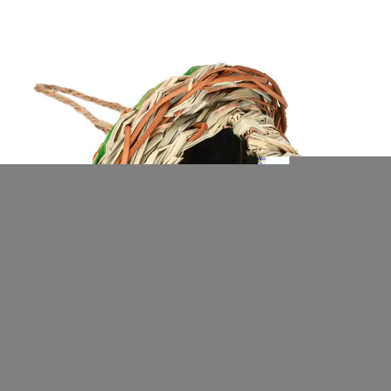 

Bird hanging thatched house decoration hummingbird nest house garden courtyard hatching breeding house nest lawn decoration