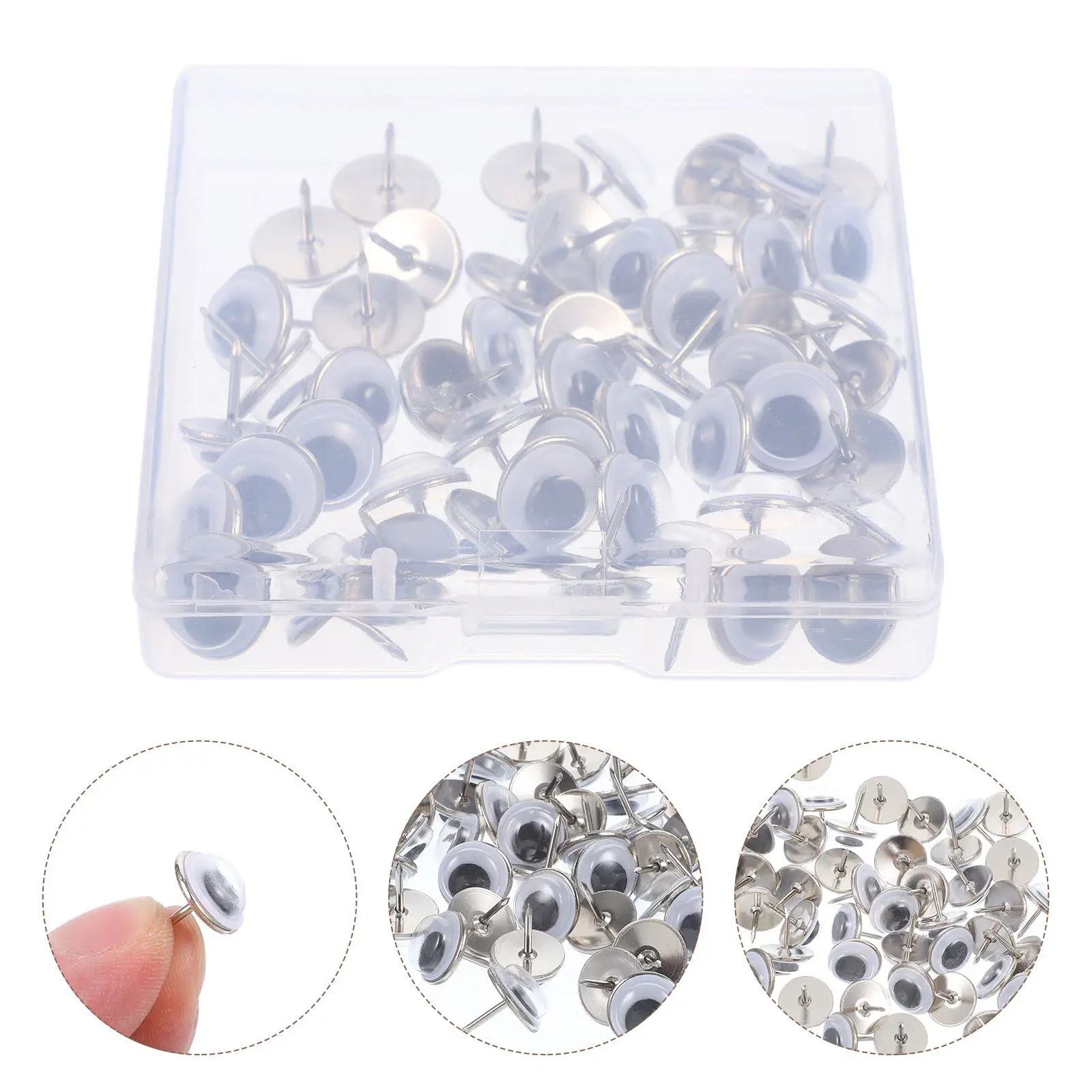 50Pcs 휴대용 눈 모양의 푸시핀 지도 표시용 장 못이 있는 핀 좋아하는 도시 방문한 장소 코르크 보드 게시판