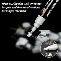 Metallic Markers Colouring Pens for Mech Painting Golden Paint Marker Pen Silvery Reflective Paint Model Marker Pen 2