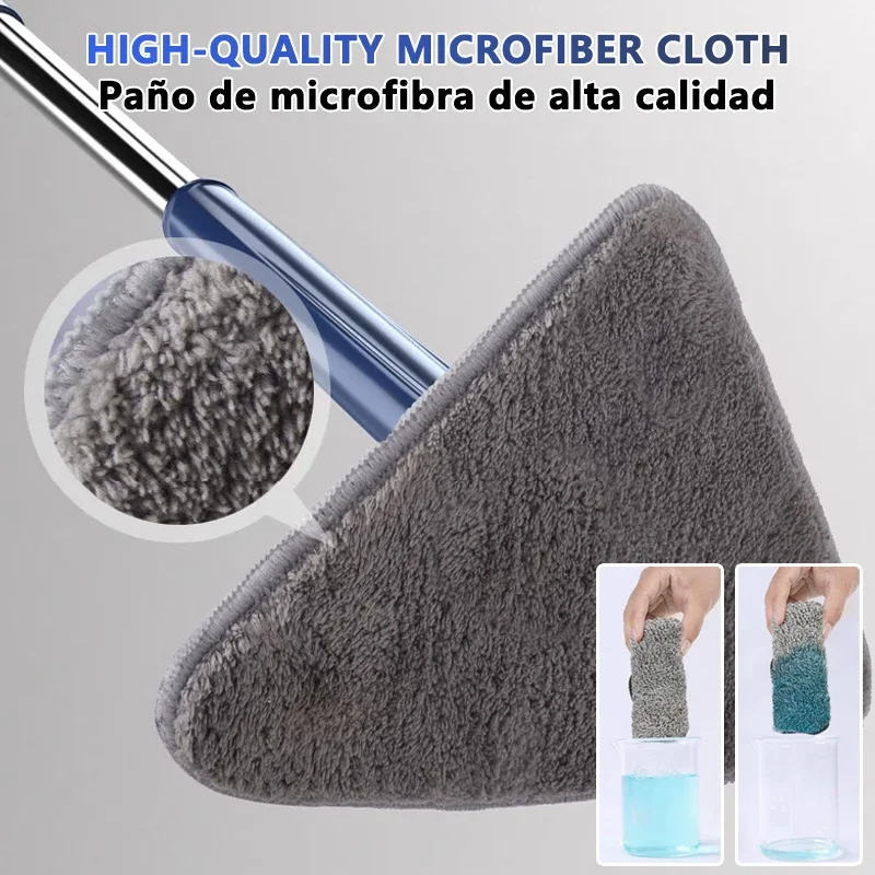 360 Mopa de limpieza ajustable giratoria Wet Dry Dual Use Triangle Free  Hand Wash Mop para limpieza