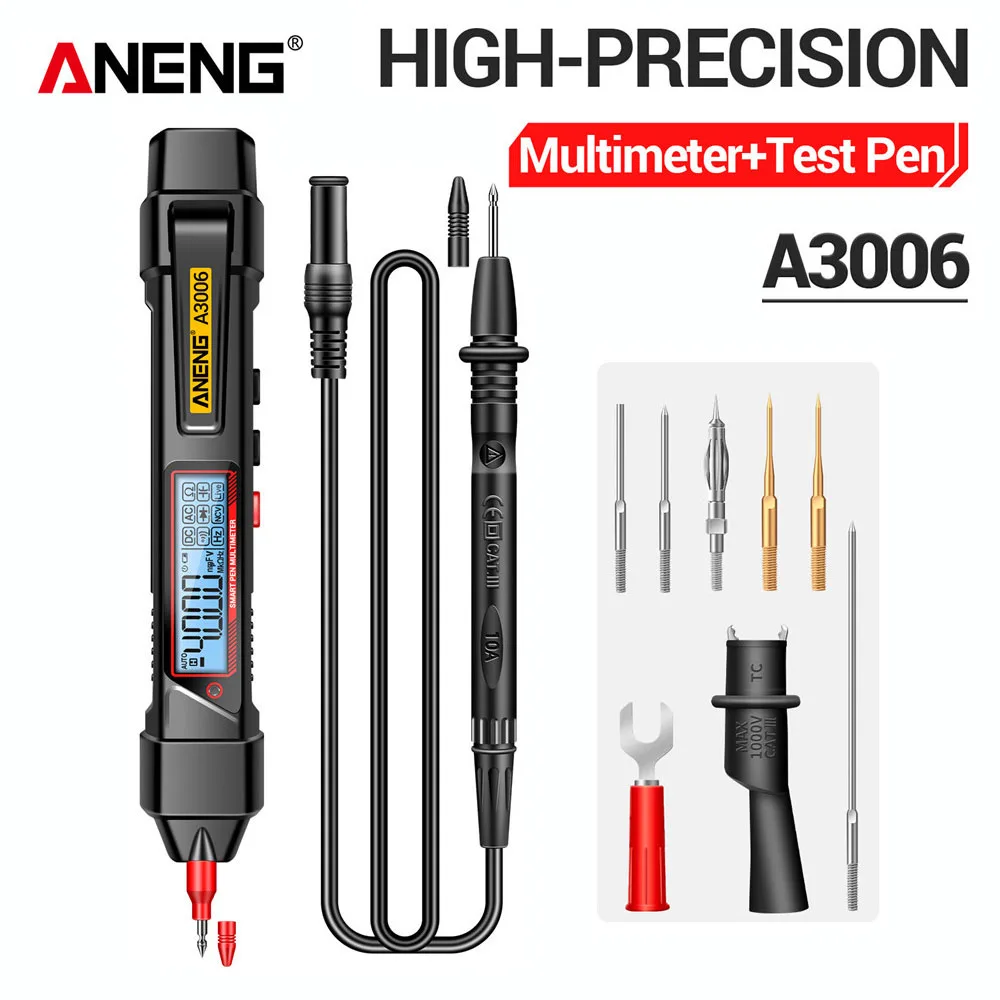 ANENG A3006 Multimeter Test Pen AC/DC Voltage Capacitance Resistance 4000 Counts Multifunctional NCV Iinduced Electricity Tester