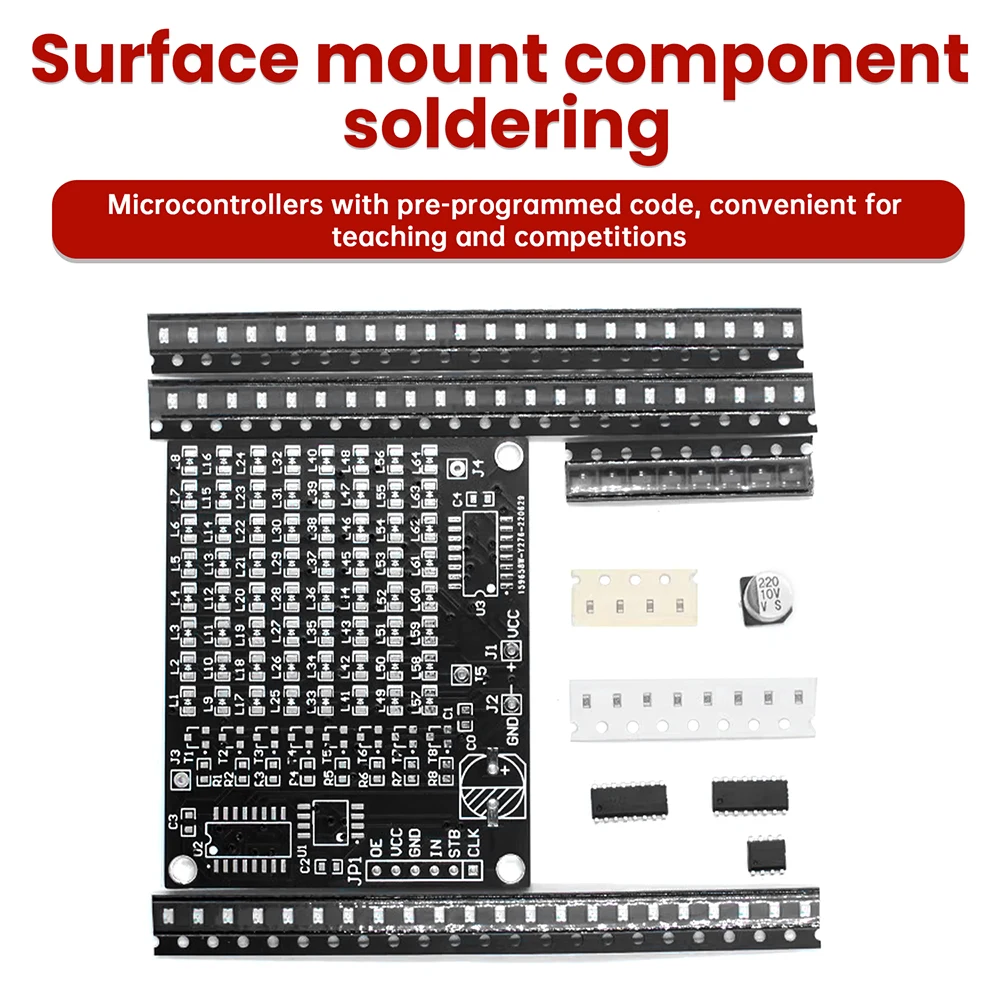 DIY Electronic Kit 64LED/256LED Red Display LED SMD Dot Matrix Advertising Screen Fun Soldering Practice Welding Practice Kit