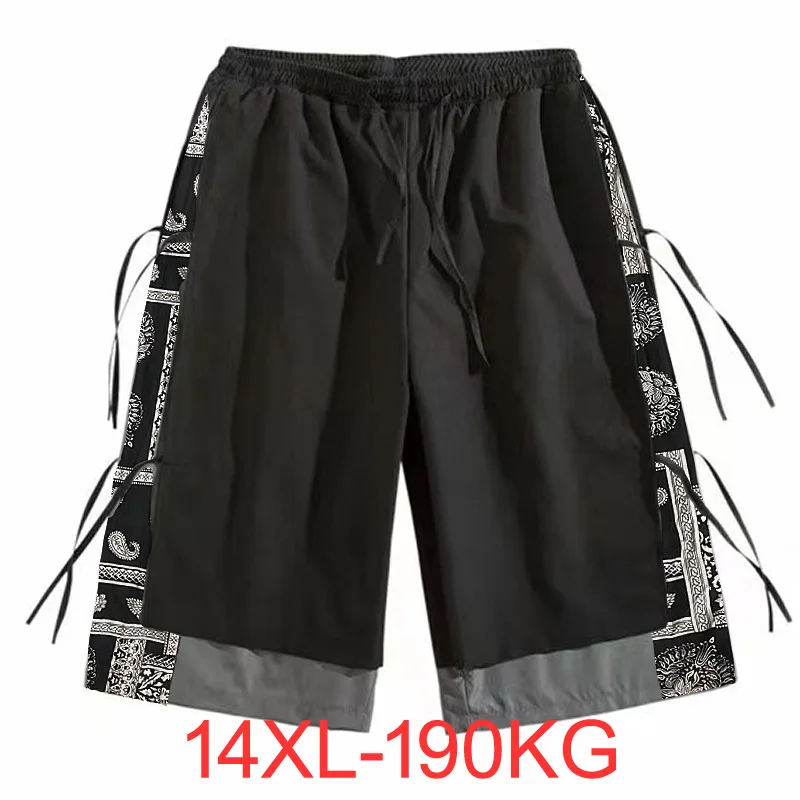 

Men's oversized calf-length pants summer Plus size casual loose national tide seven-point shorts 190kg tide trousers