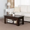 Modern 38.6" Wood Lift Top Coffee Table with Shelf for Livingroom, Espresso 2