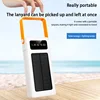 200000mAh Solar Power Bank High-capacity Built-in Cables External Battery LED Light Power Bank For iPhone Samsung Xiaomi 2025 5