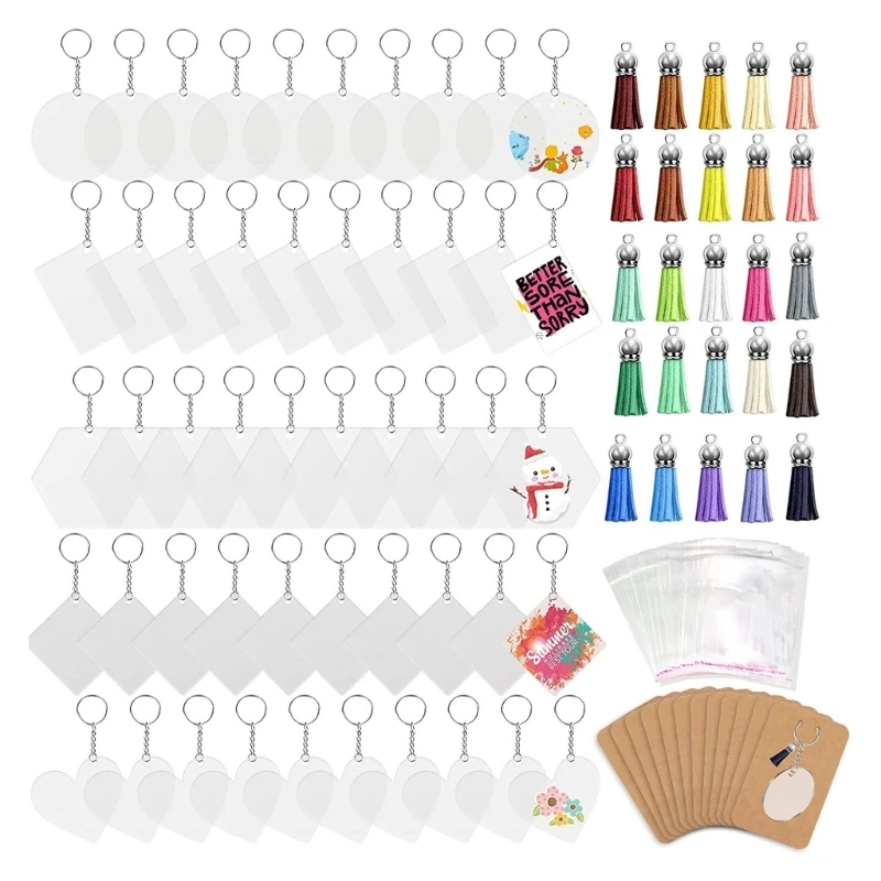 

300 Pieces DIY Keychains Materials Pendant Keychain Set for Adults Children